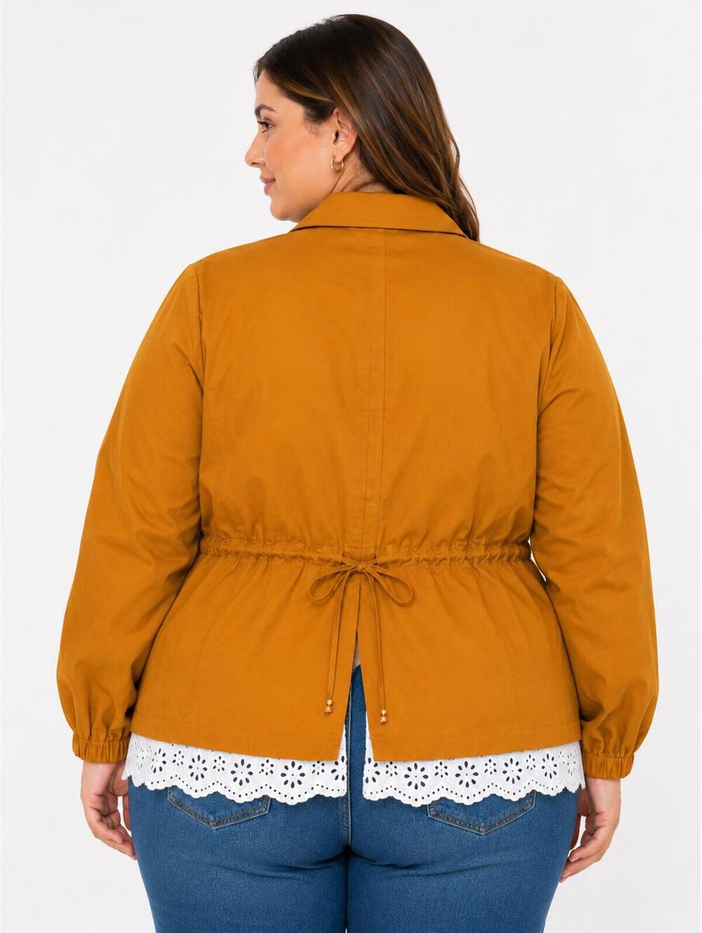 NWT C. Wonder Christian Siriano Honey Ginger Jacket Eyelet Hem Size 1X - Picture 2 of 7